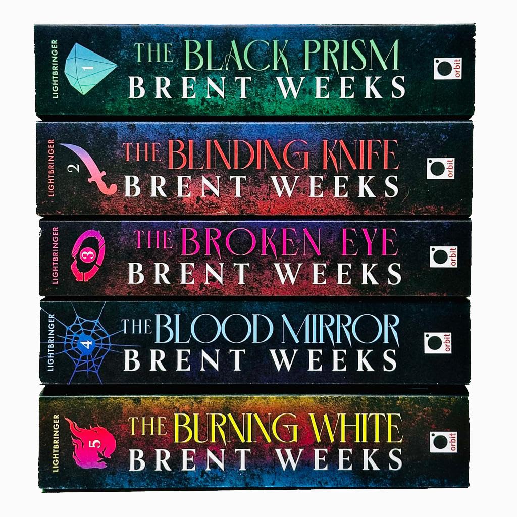 Lightbringer Series 5 Books Collection Set by Brent Weeks - all five paperback novels displayed together