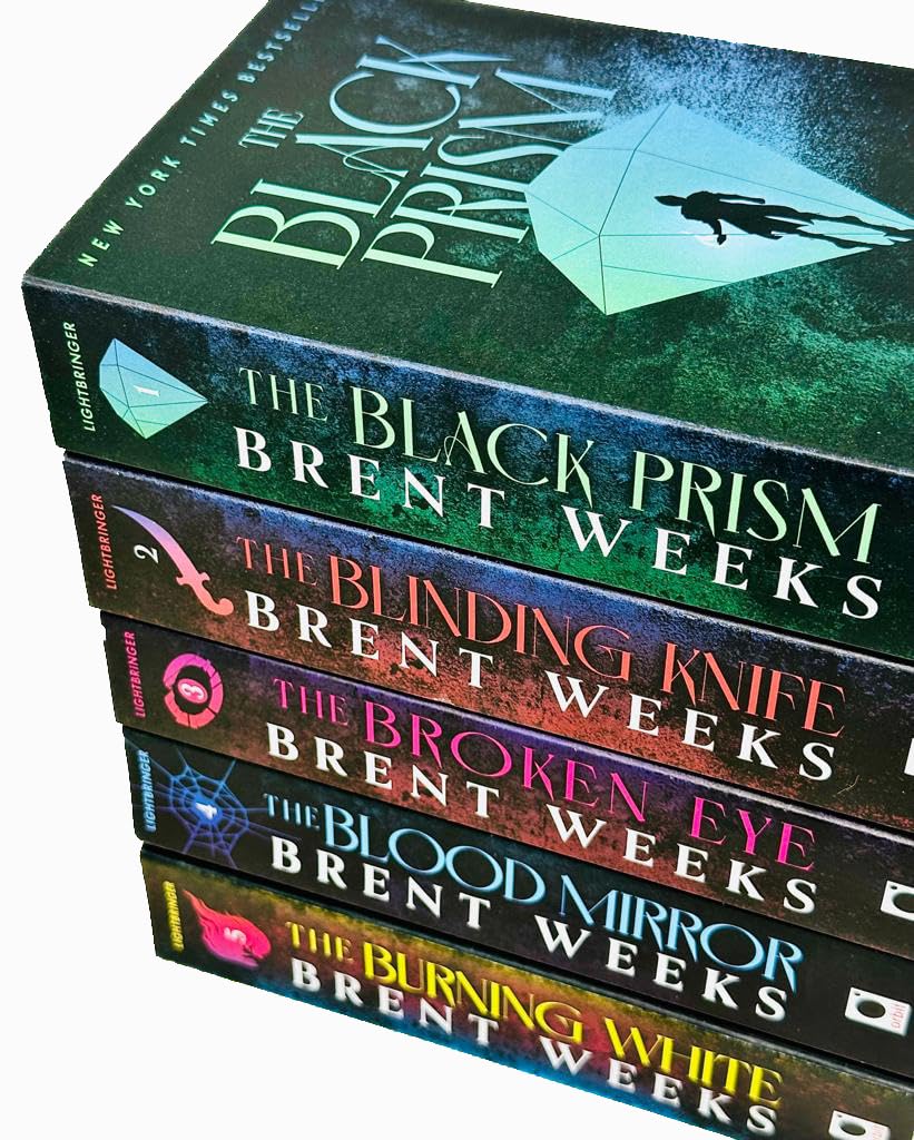 Lightbringer Series paperback book set by Brent Weeks - The Black Prism and Blinding Knife covers