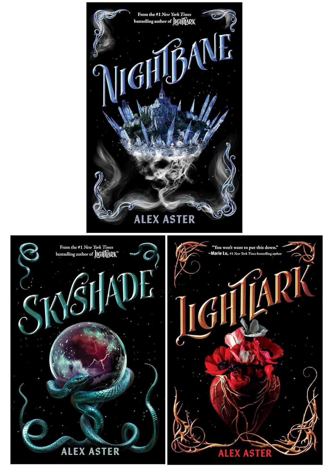 The Lightlark Series 3 Books Collection Set by Alex Aster - Lightlark, Nightbane and Sky Shade - Young Adult Paperback Box Set