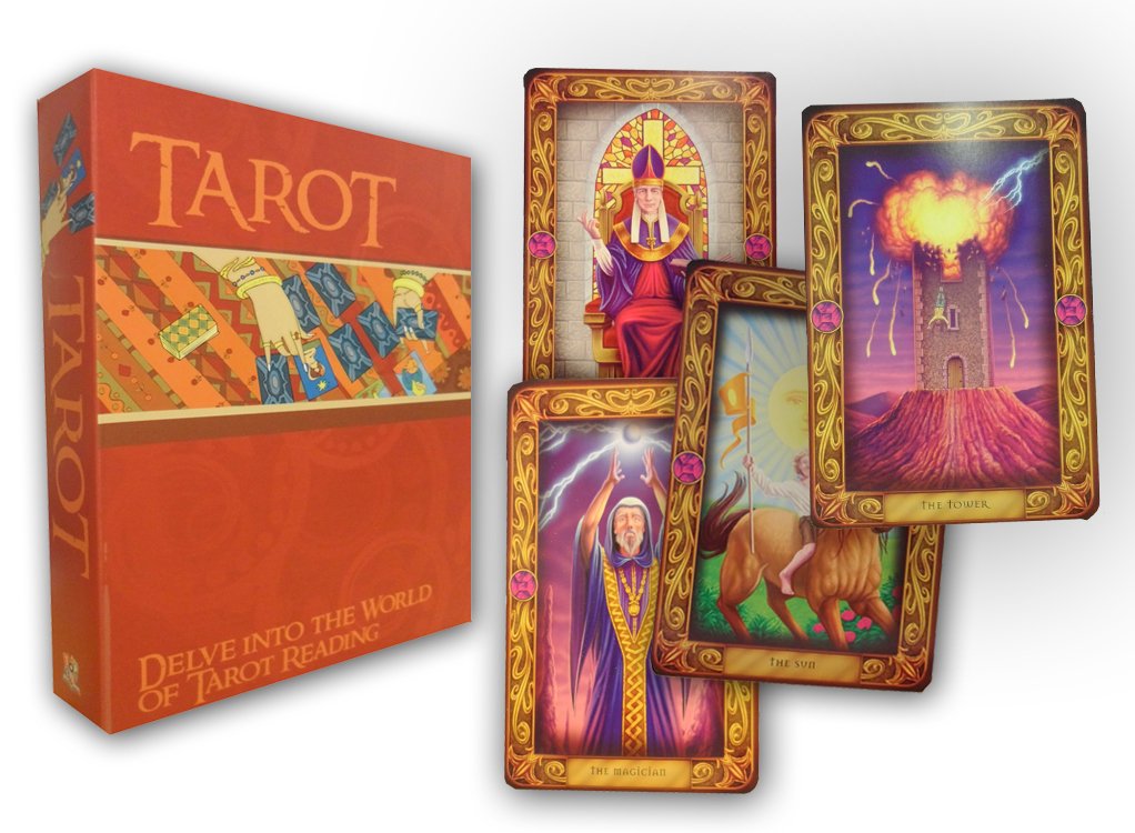 Back cover detail of The Little Book of Tarot and Nostradamus Complete Prophecies for the Future 2 book paperback set