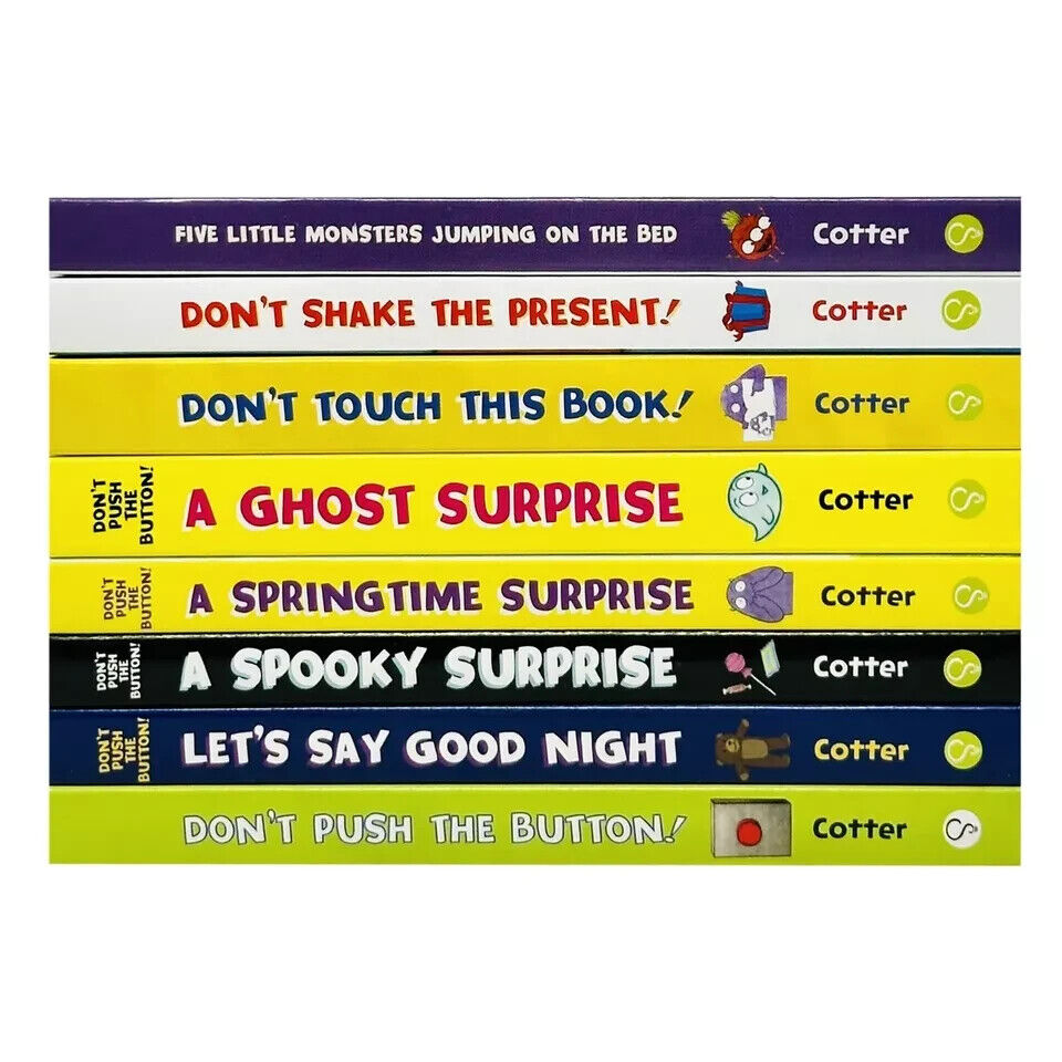 Little Monster Tales board book collection - close up of monster illustrations by Bill Cotter
