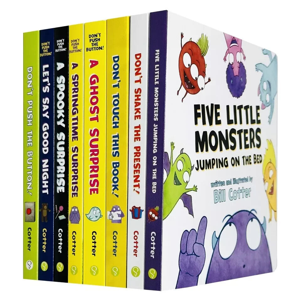 Little Monster Tales Don't Push the Button 8 Books Collection Set - back cover and titles