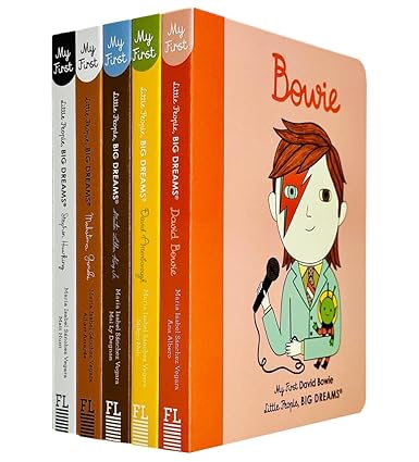 Little People, Big Dreams Series 3 5 Books Collection Set by Maria Isabel Sanchez Vegara - board book biographies of David Bowie, David Attenborough, Martin Luther King Jr, Mahatma Gandhi and Stephen Hawking, ages 3-6