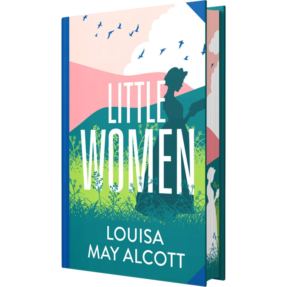 Little Women by Louisa May Alcott deluxe hardback sprayed edge edition - side view showing sprayed page edges
