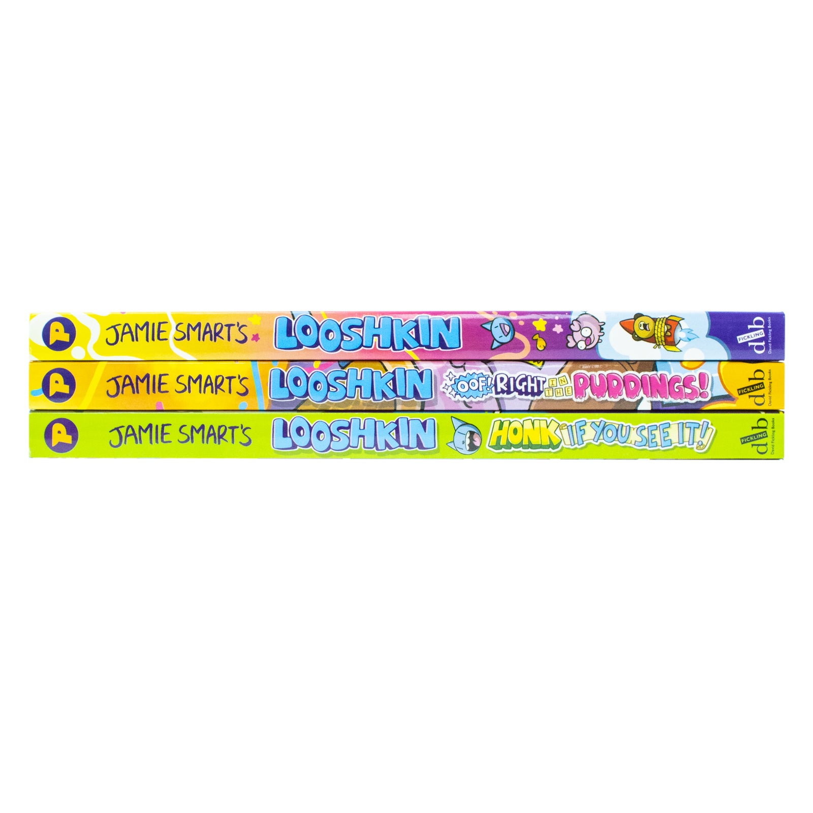 Looshkin comic paperback books by Jamie Smart - 3 book collection set for kids aged 7-9
