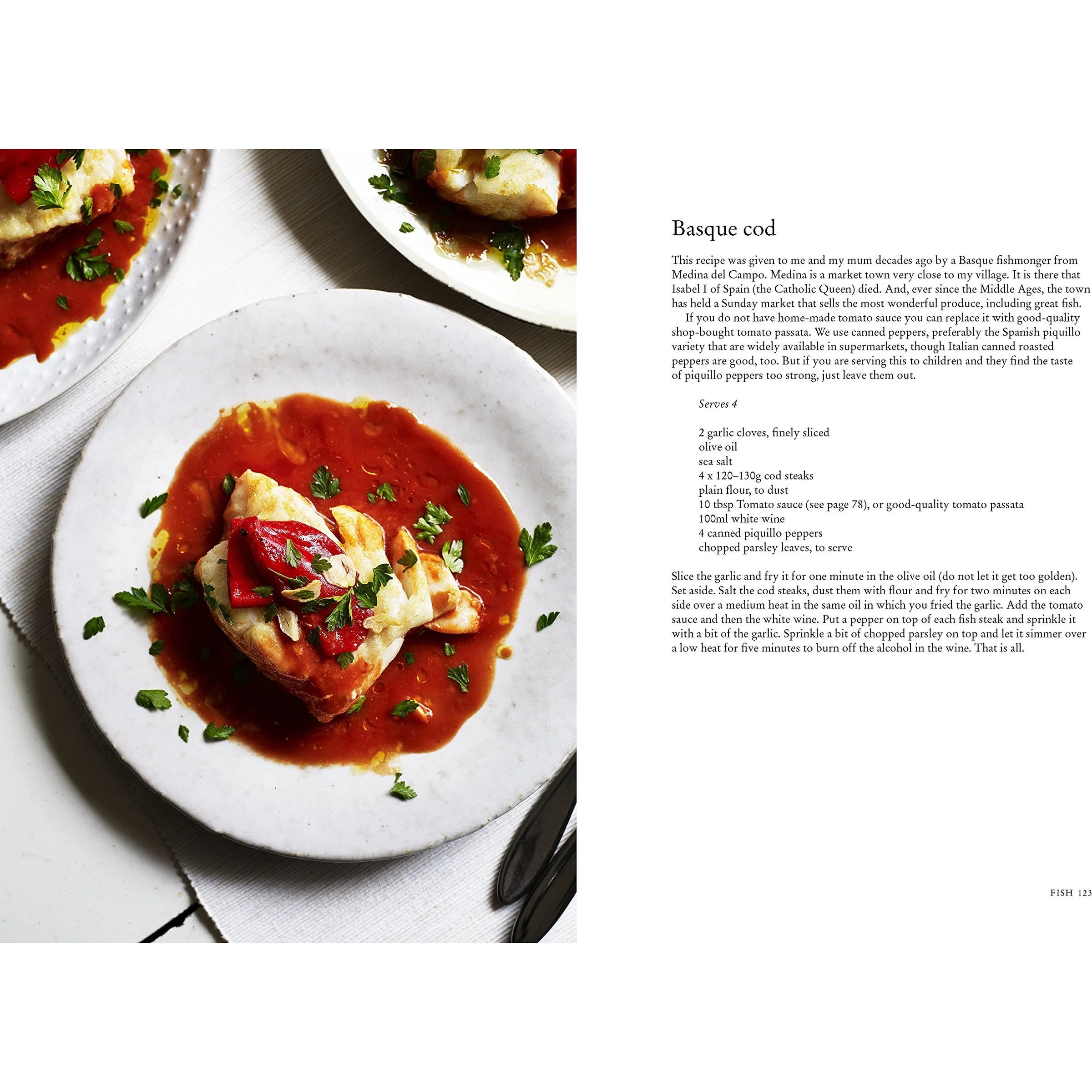 Made In Spain by Miriam González Durántez hardback cookbook - inside recipe page showing Spanish dish