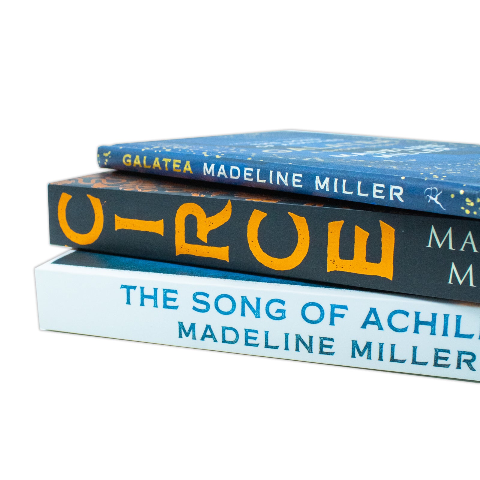 Madeline Miller 3 Books Collection Set stacked together - Circe, Galatea and The Song of Achilles paperback and hardback