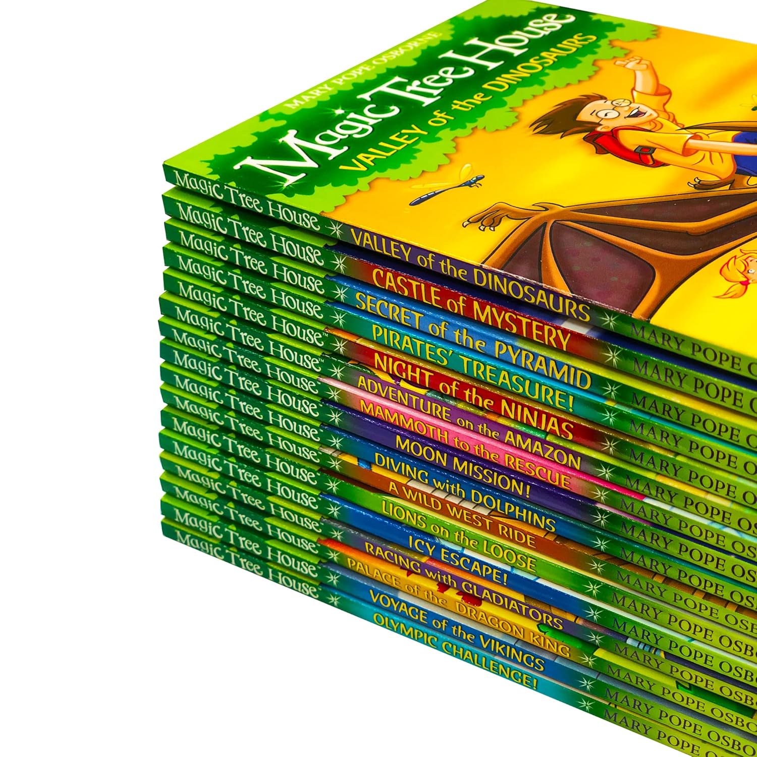 Magic Tree House 16 Book Set by Mary Pope Osborne showing all included titles - Paperback
