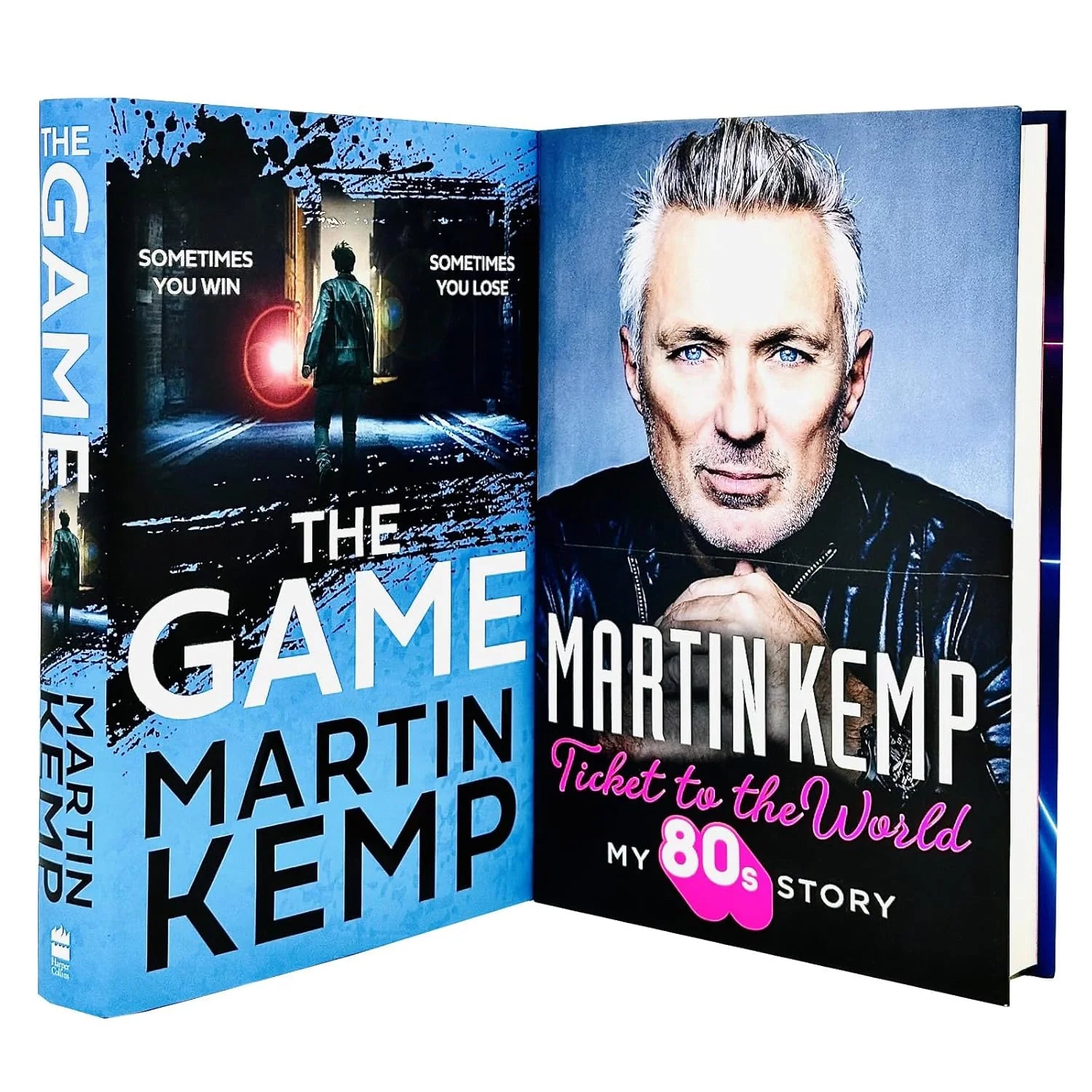 Martin Kemp Collection 2 Books Set hardback - The Game and Ticket to the World cover front view
