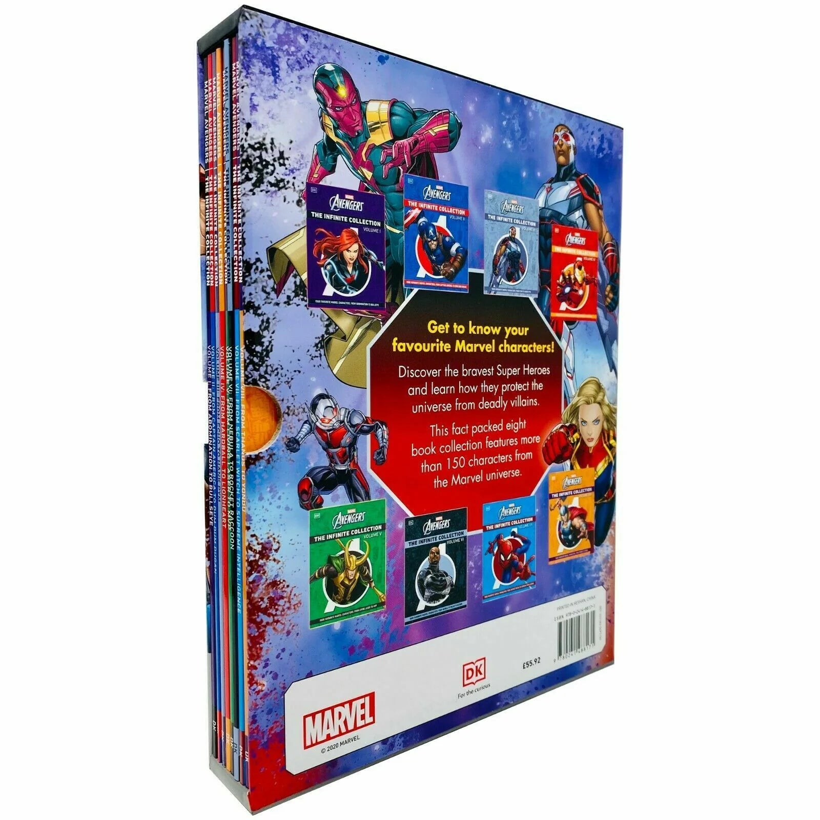 Marvel Avengers Infinite Collection 8 Book Character Guide Set by DK, Paperback Box Set for Ages 7-9