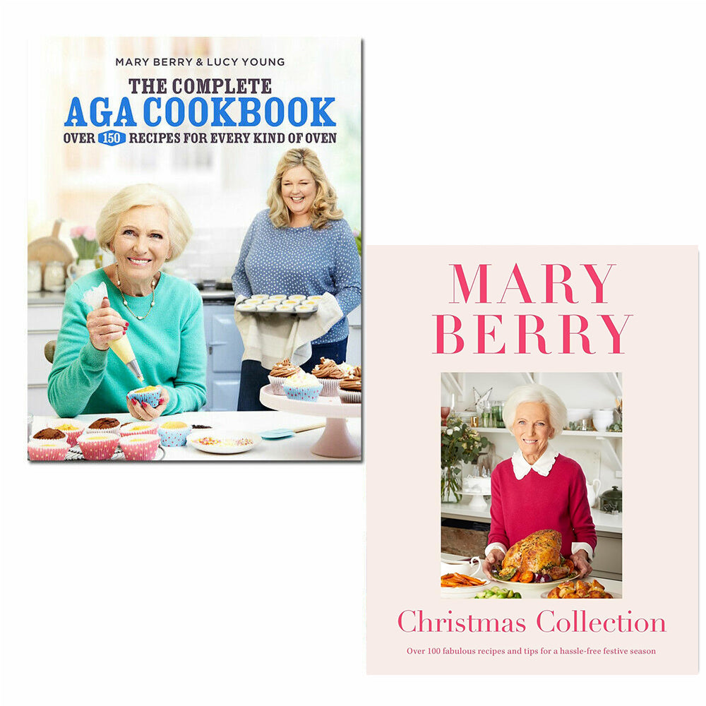 Mary Berry Collection 2 Books Set - Mary Berry's Christmas Collection and The Complete Aga Cookbook, hardback cookery books, front cover