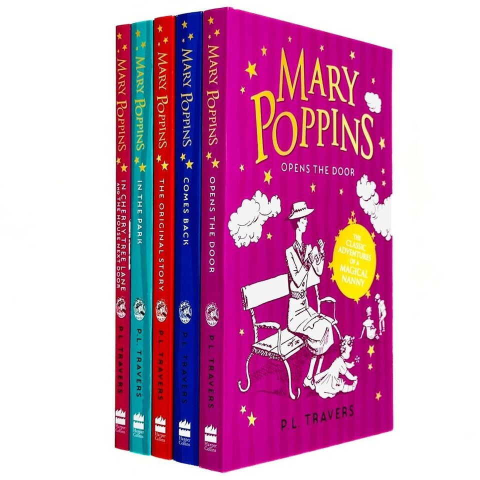 Mary Poppins 5 Books Collection Set by P. L. Travers - Paperback edition cover, Ages 7-9 classic children's fiction
