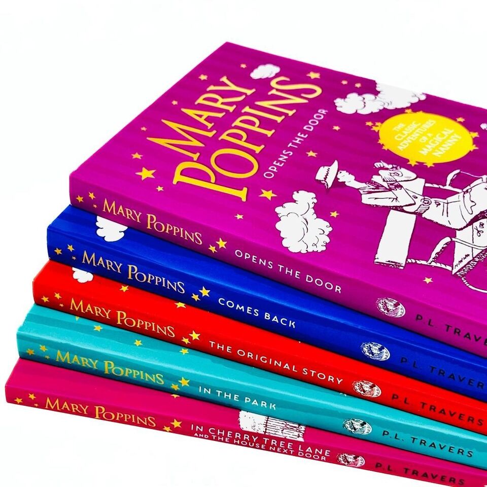 Mary Poppins 5 Books Collection Set by P. L. Travers - front cover of paperback boxset, HarperCollins Children's Books
