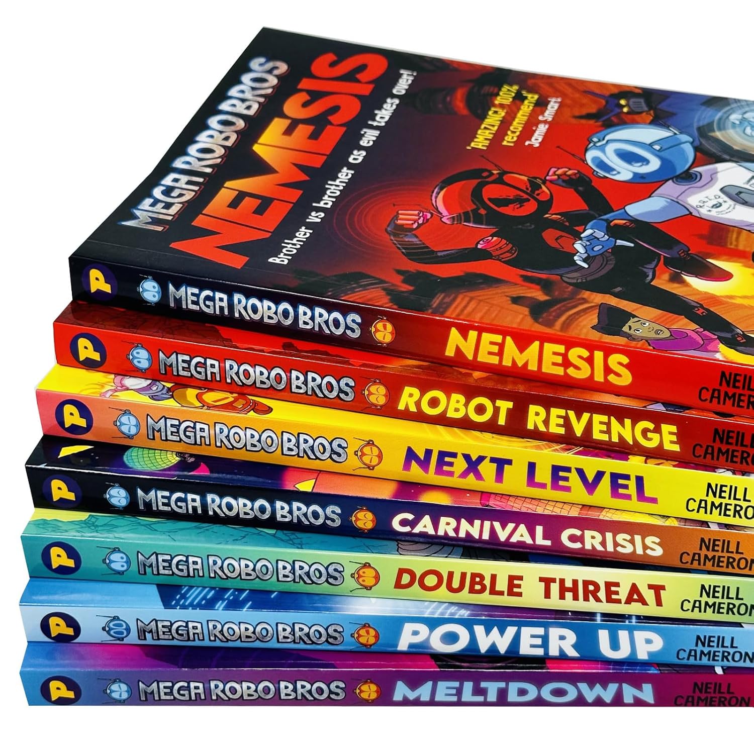 Mega Robo Bros Series 7 Books Collection Set by Neill Cameron - paperback graphic novels