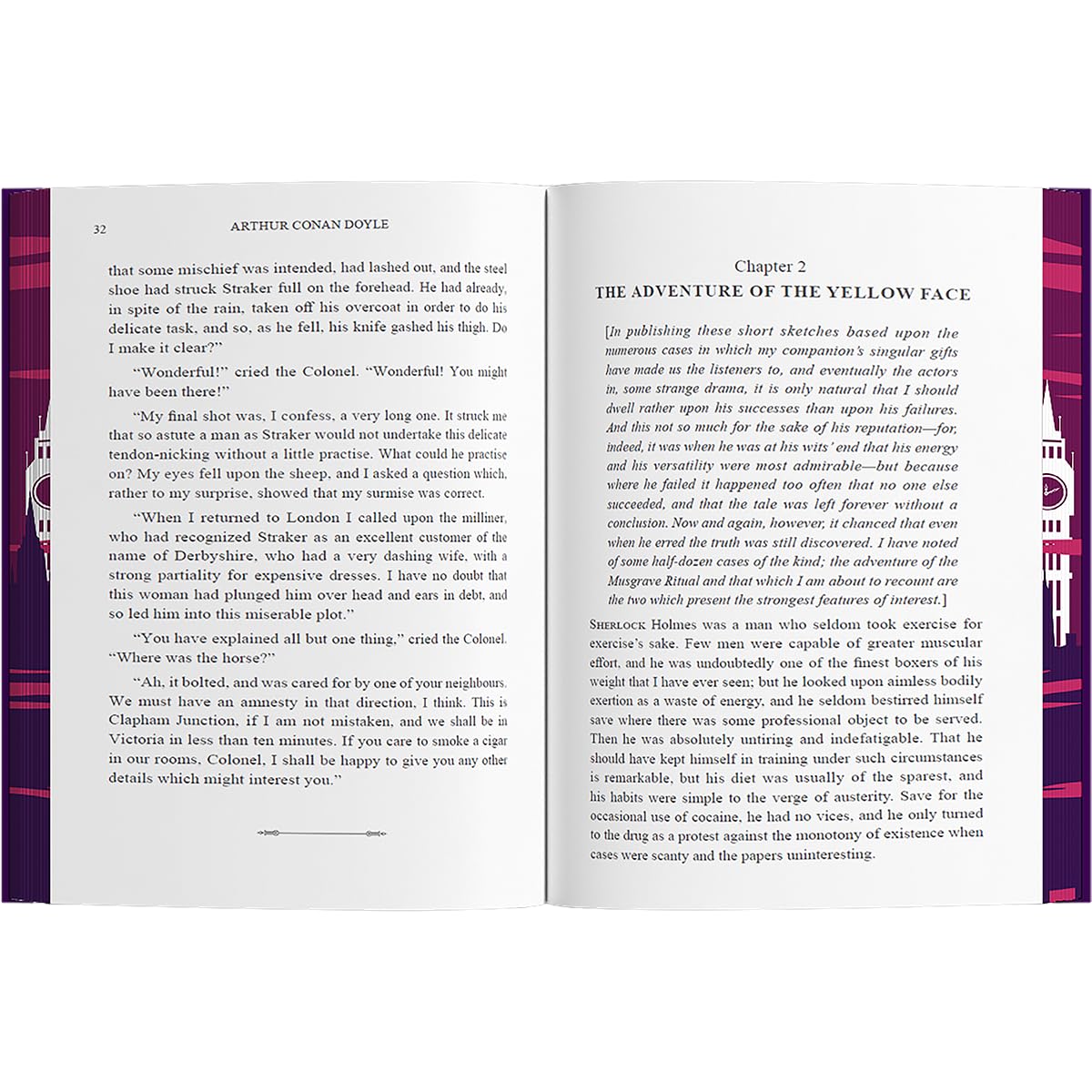 The Memoirs of Sherlock Holmes by Arthur Conan Doyle - Wilco Classics premium hardback showing sprayed page edge detail