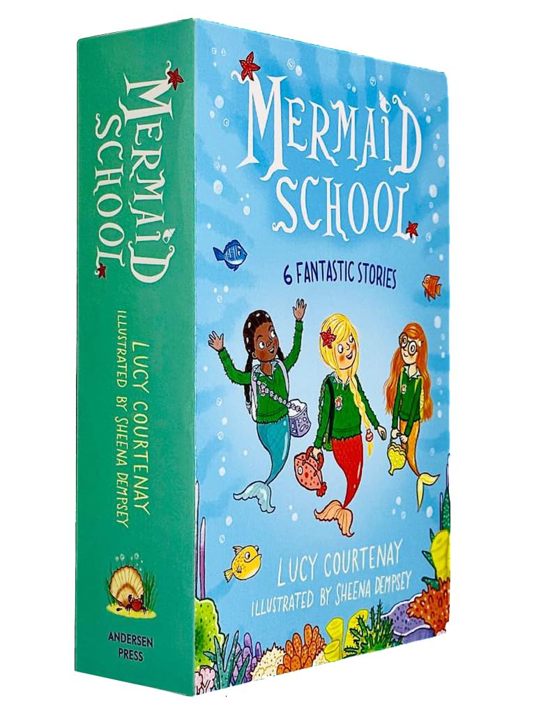 Mermaid School 6 book paperback set showing individual titles including The Clamshell Show and Save Our Seas