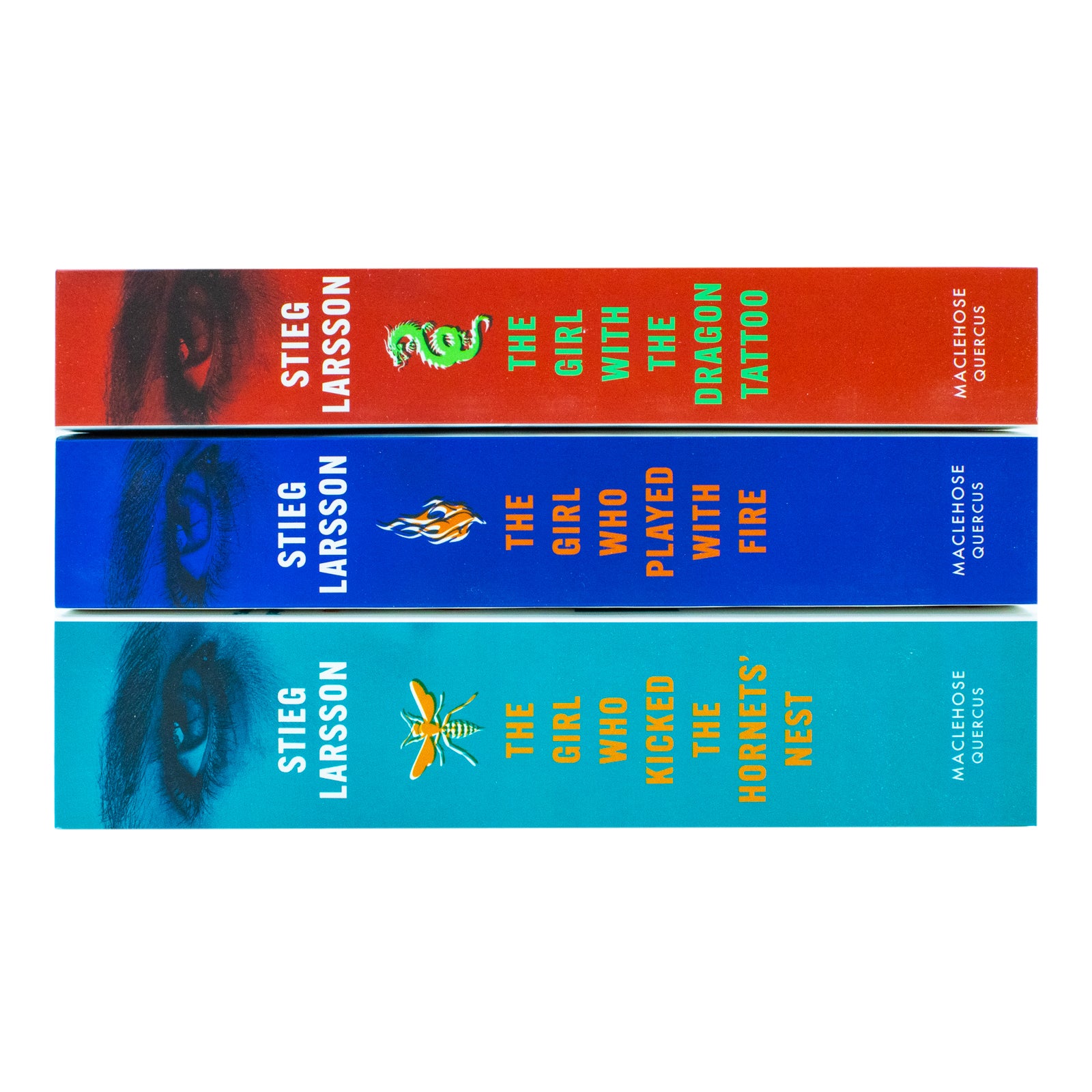 The Girl Who Played with Fire and The Girl Who Kicked the Hornets' Nest paperbacks from the Stieg Larsson Millennium set