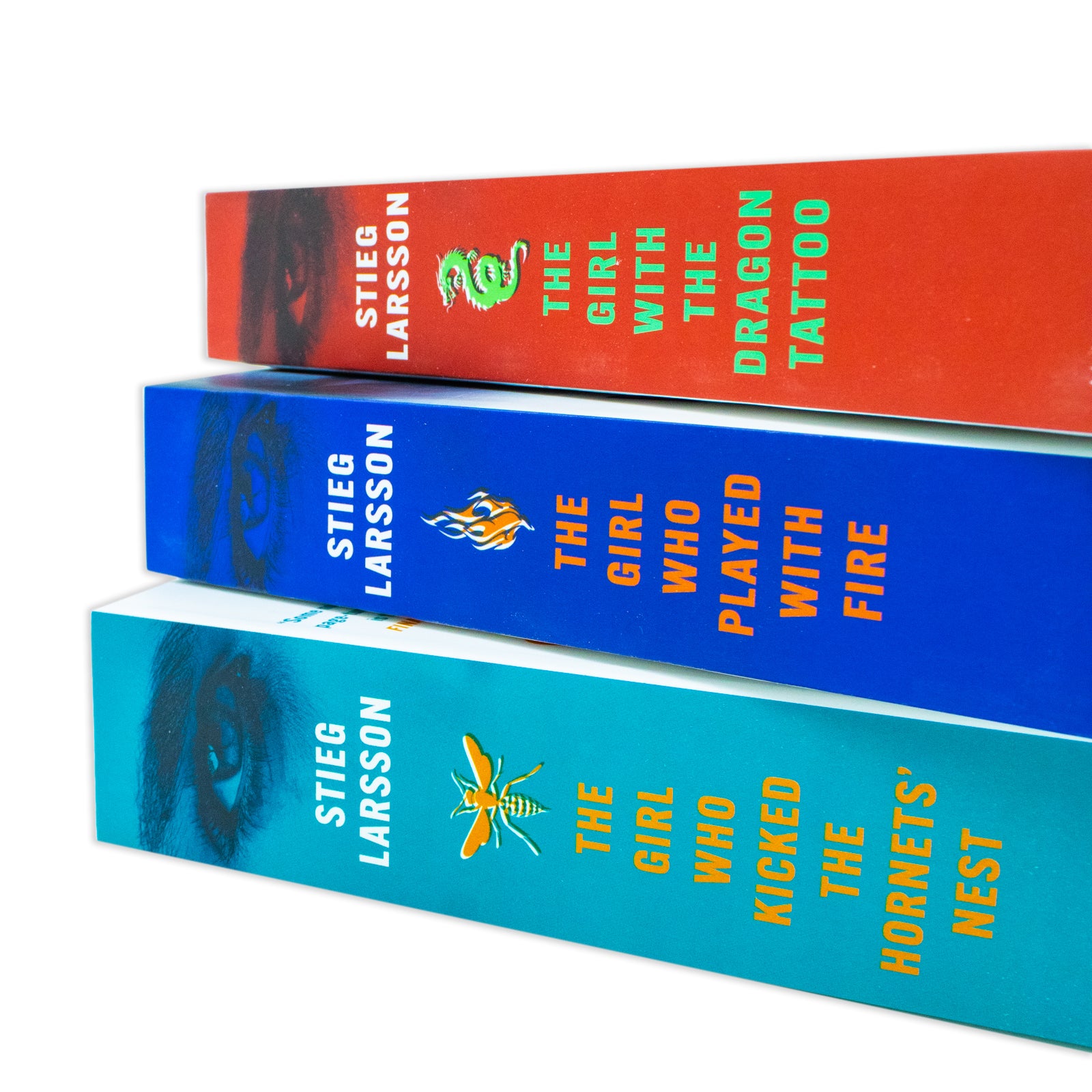 Millennium Trilogy 3 book paperback collection by Stieg Larsson stacked - adult crime thriller box set