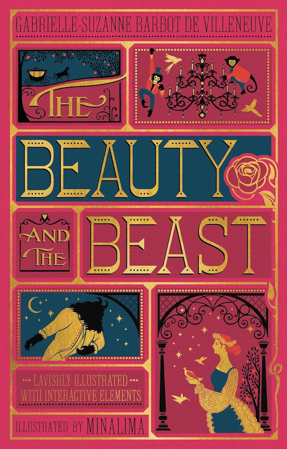 Full-colour illustrated pages from the MinaLima Edition Little Mermaid and Beauty and the Beast 2 book hardback set