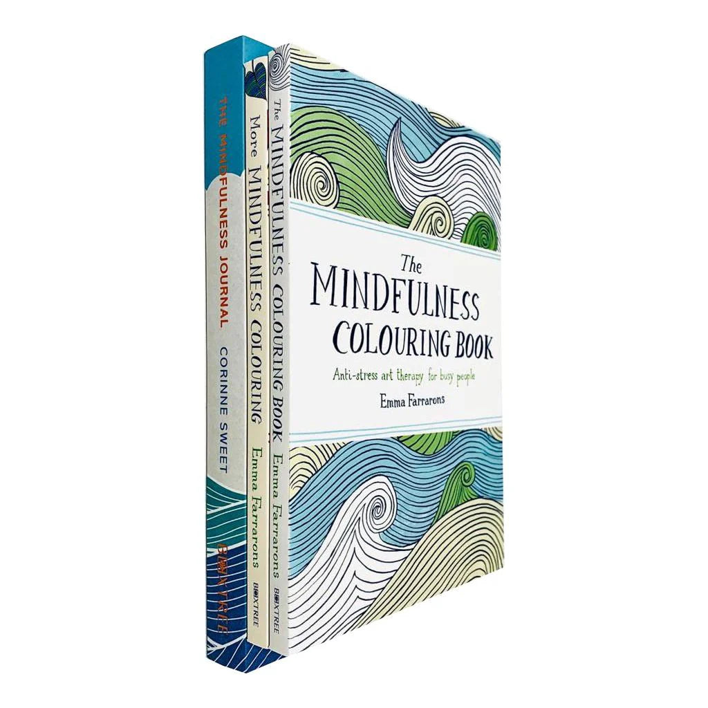 The Mindfulness Colouring Book, More Mindfulness Colouring and The Mindfulness Journal - 3 Books Collection Set, Adult Paperback