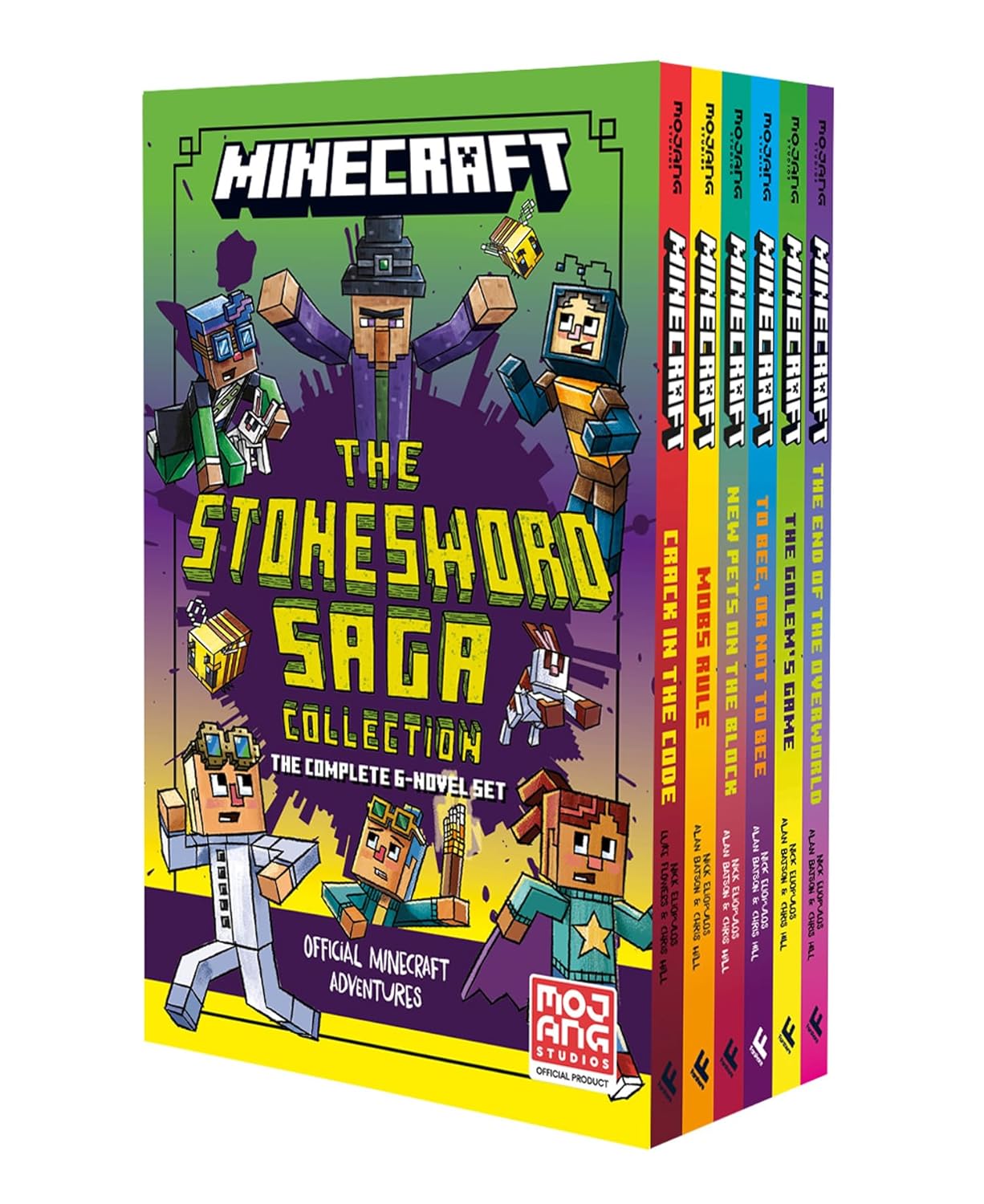 Minecraft Stonesword Saga 6 book hardback collection set by Mojang AB, official illustrated chapter fiction for ages 7-9