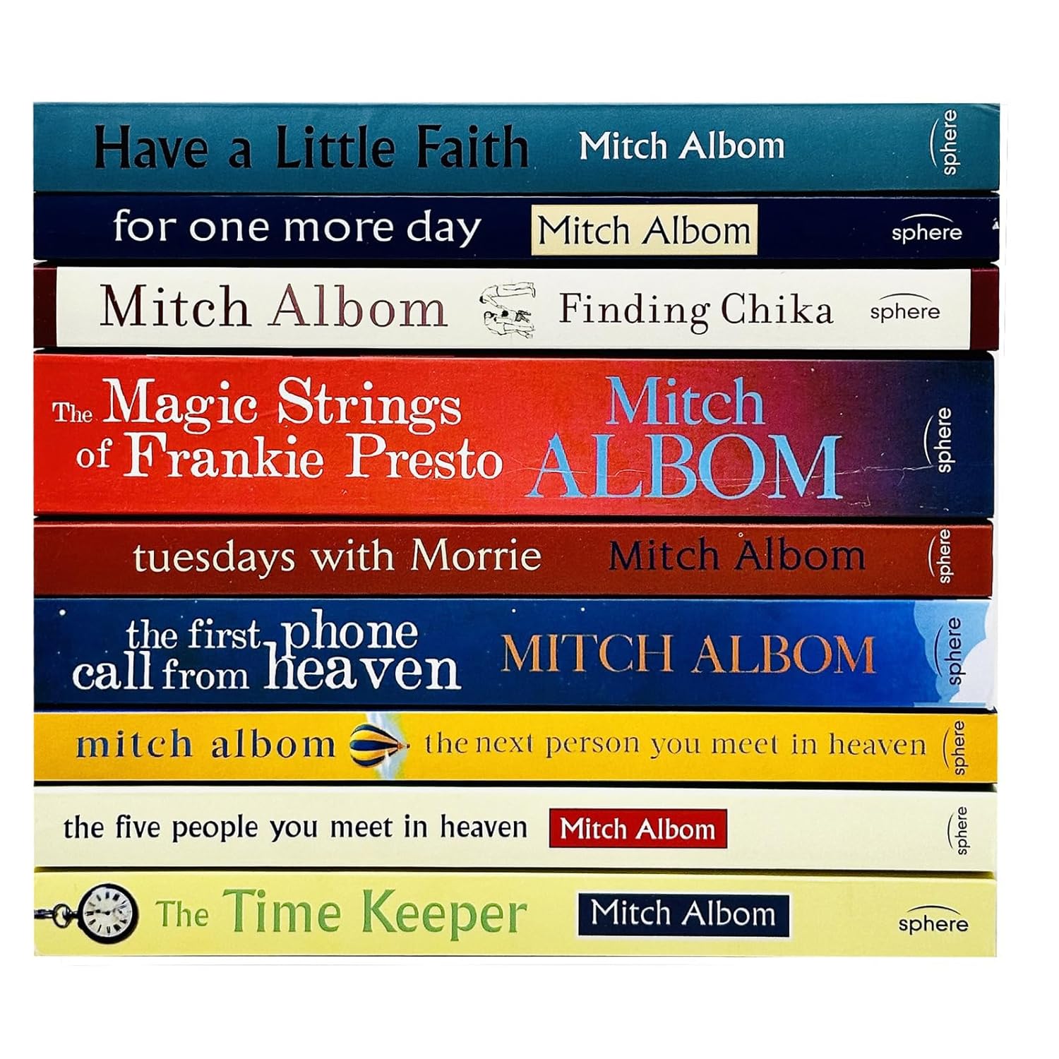 Mitch Albom Collection 9 Books Set (Have A Little Faith, For One More Day, Finding Chika,Magic Strings of Frankie Presto, Tuesdays With Morrie, First Phone Call From Heaven, The Time Keeper & More) - Lets Buy Books