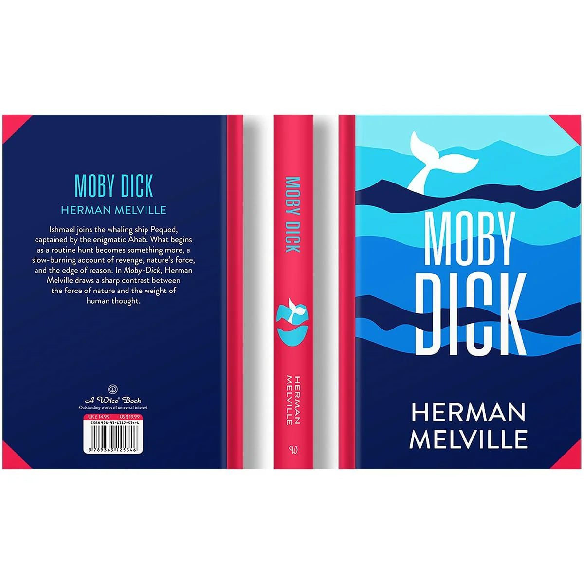 Moby Dick by Herman Melville sprayed edge hardback back cover with blurb