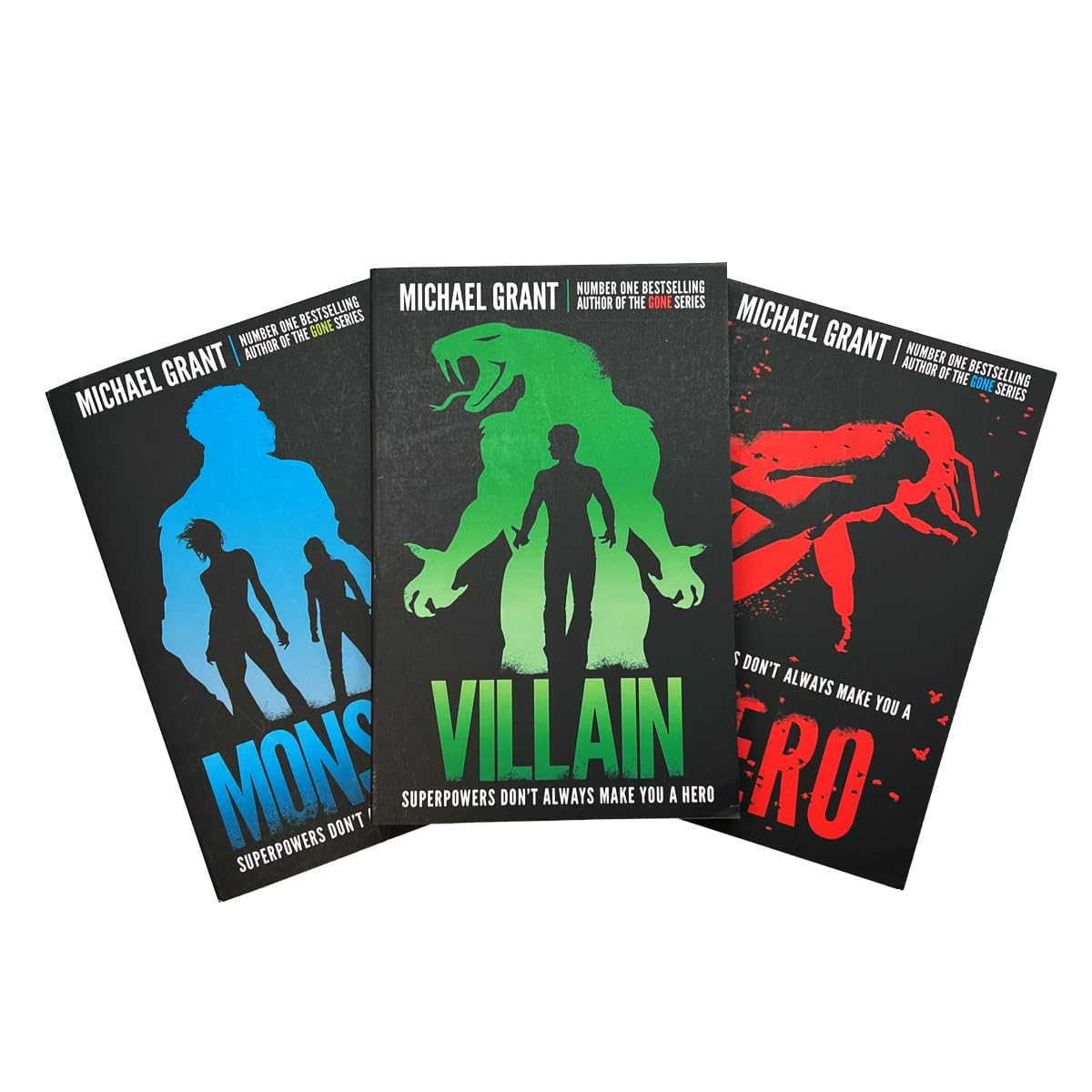 The Monster Series by Michael Grant 3 Books Collection Set (Monster, Villain, Hero) - YA Paperback