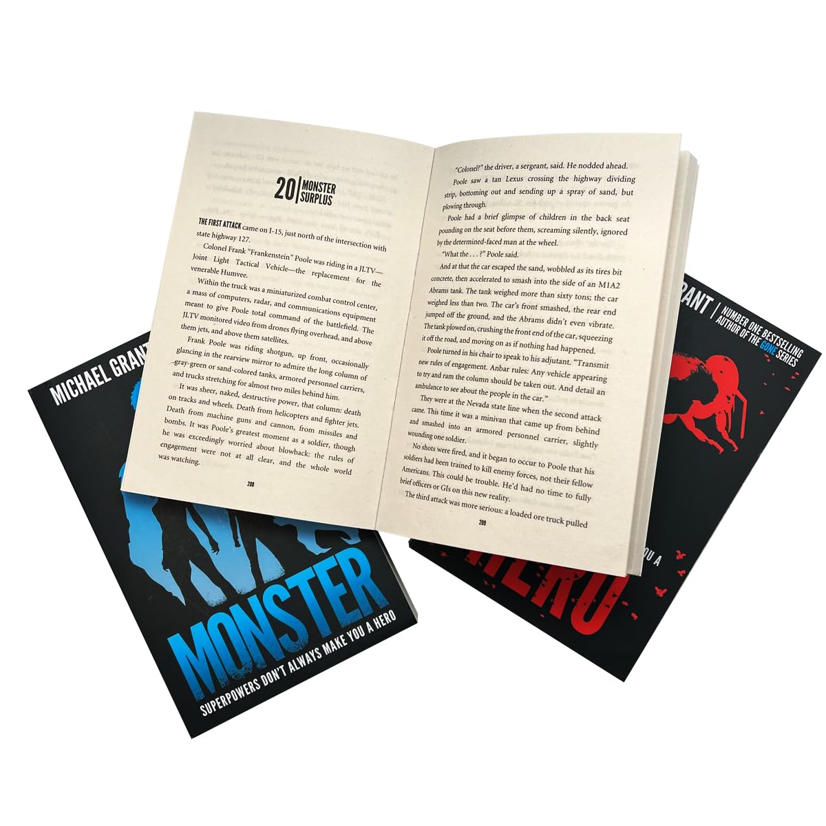 The Monster Series by Michael Grant 3 Books Collection Set (Monster, Villain, Hero) - YA Paperback