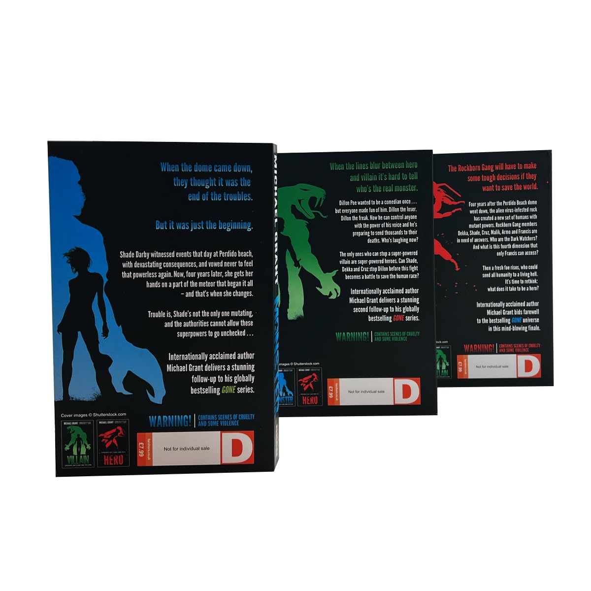 The Monster Series by Michael Grant 3 Books Collection Set (Monster, Villain, Hero) - YA Paperback
