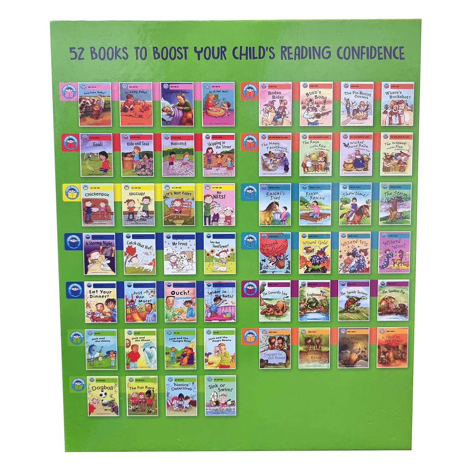 More Start Reading Series 52 books paperback collection back cover showing Baby And Me, Fun And Games and Ruby And Merlin titles