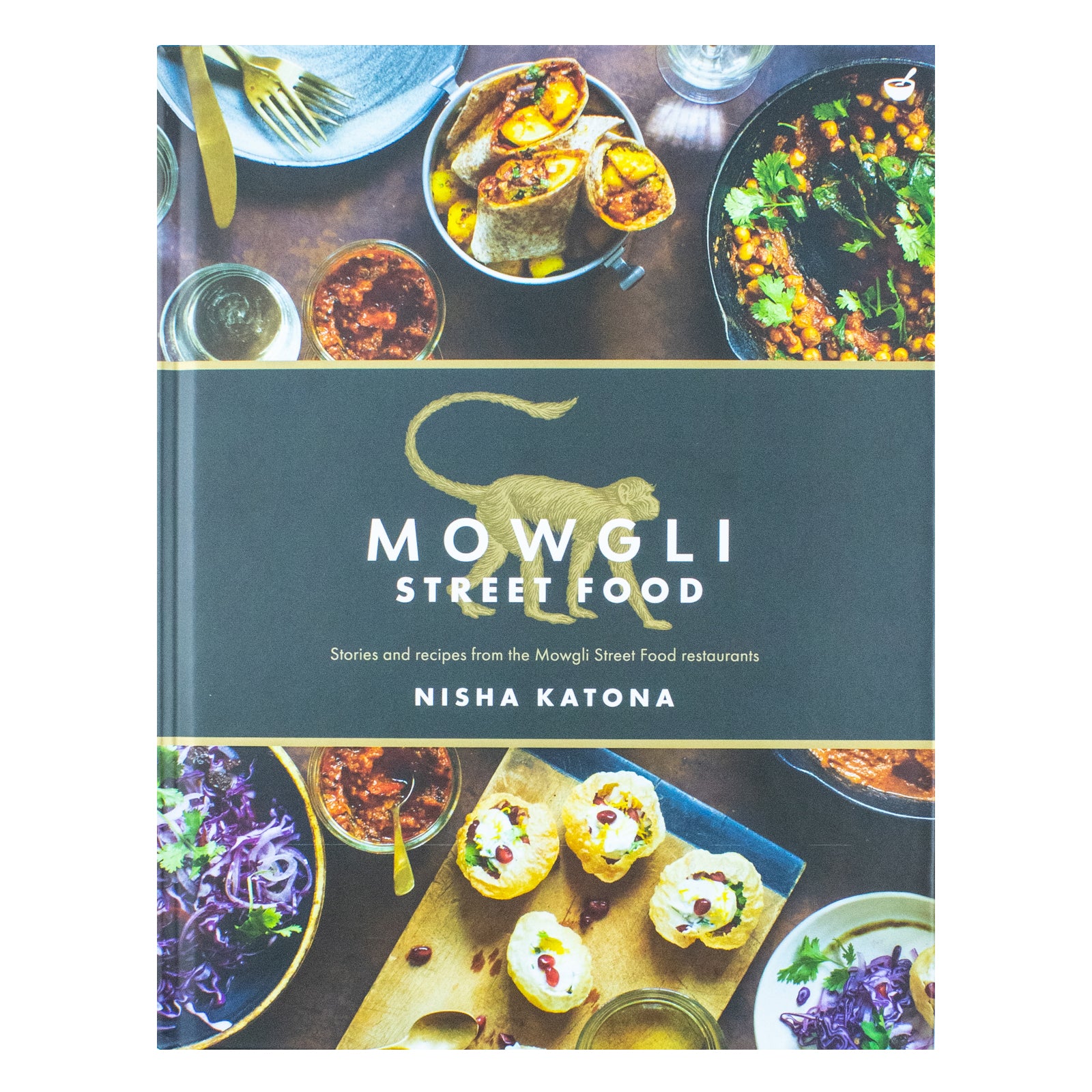 Mowgli Street Food hardback cookbook cover by Nisha Katona