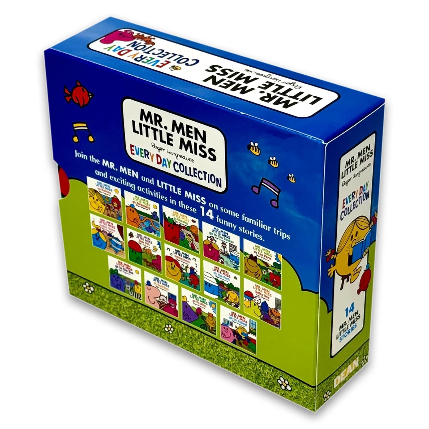 Mr Men and Little Miss Everyday Collection slipcase opened showing paperback spines
