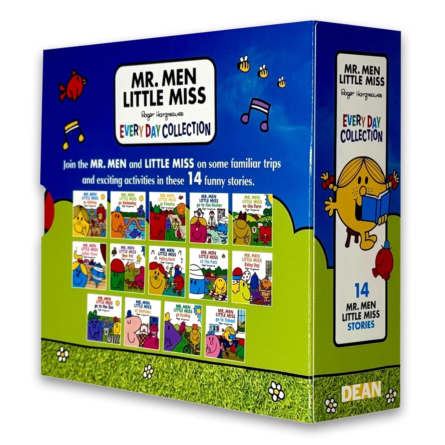 Mr Men and Little Miss Everyday Collection paperback books shown outside the slipcase