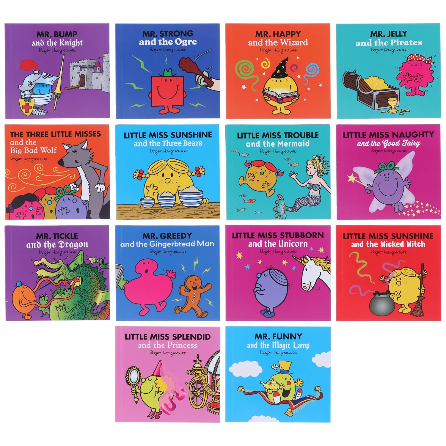 Mr. Men Little Miss Magic Collection titles including Little Miss Sunshine and the Three Bears, Mr. Strong and the Ogre
