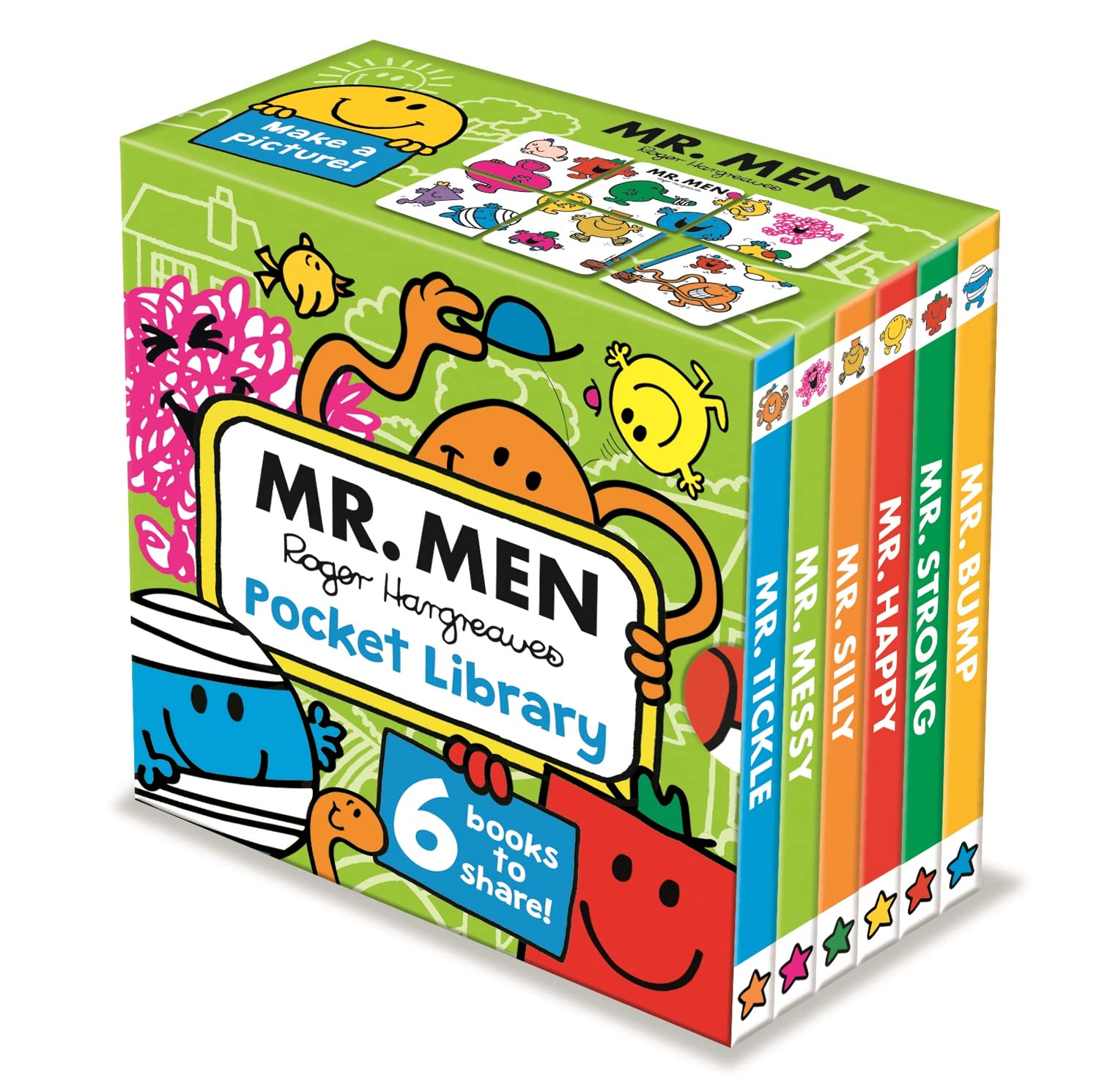 Mr. Men Pocket Library by Roger Hargreaves - 6 board books slipcase set for ages 1-4