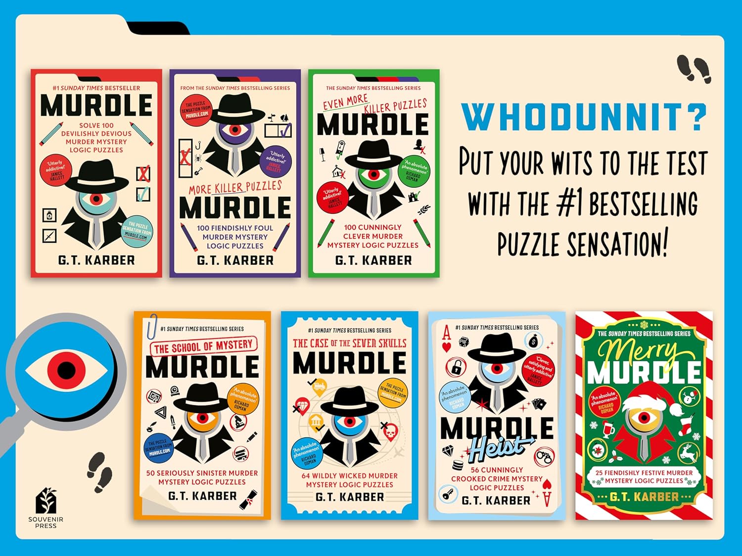 Murdle: The Case of the Seven Skulls by G. T. Karber - inside pages showing logic puzzle layout
