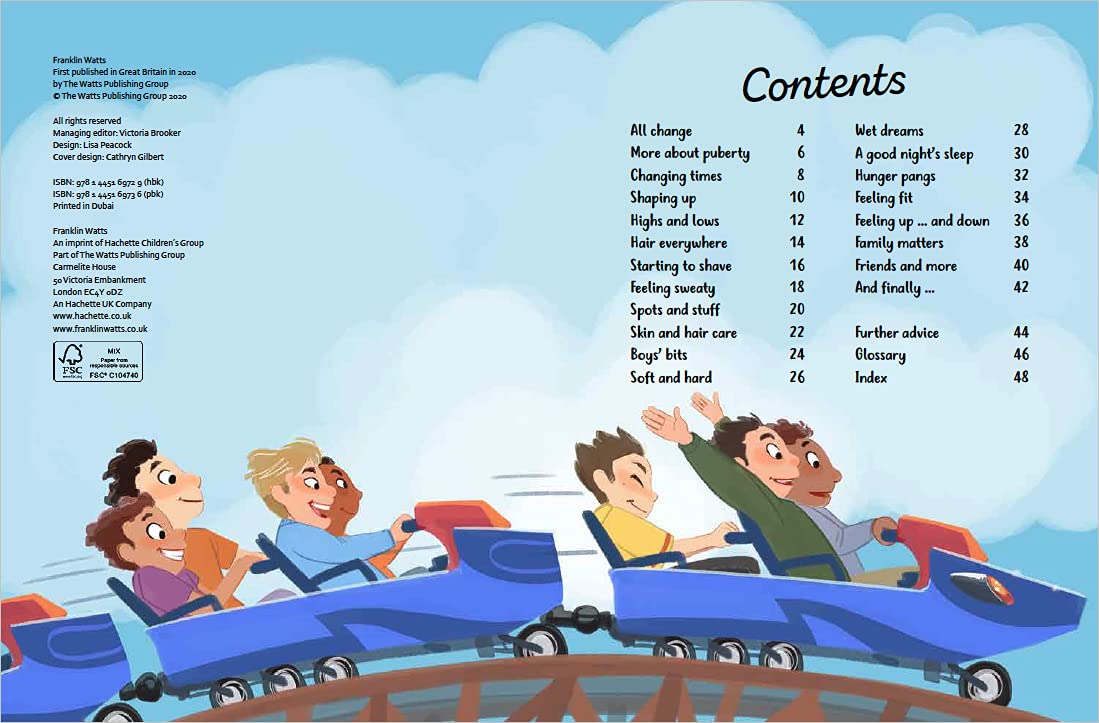A Boy's Guide to Growing Up by Anita Ganeri - back cover with book description, My Body's Changing series