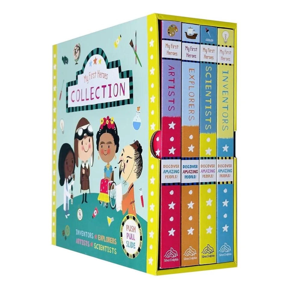 My First Heroes 4 Books Collection Set by Nila Aye - Artists, Explorers, Scientists, Inventors - Board Book boxed set for ages 3-5
