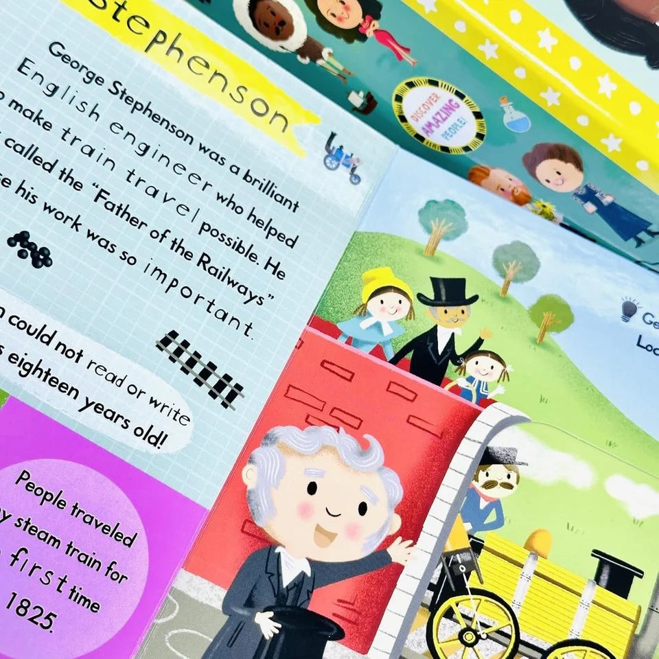 My First Heroes Inventors board book by Nila Aye - interactive push pull slide book for preschoolers