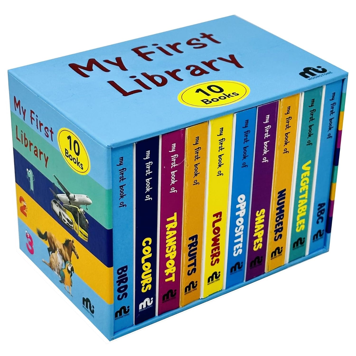My First Library Box Set 1 - 10 Board Books Collection Set for Ages 0-3 - full set of board books shown together
