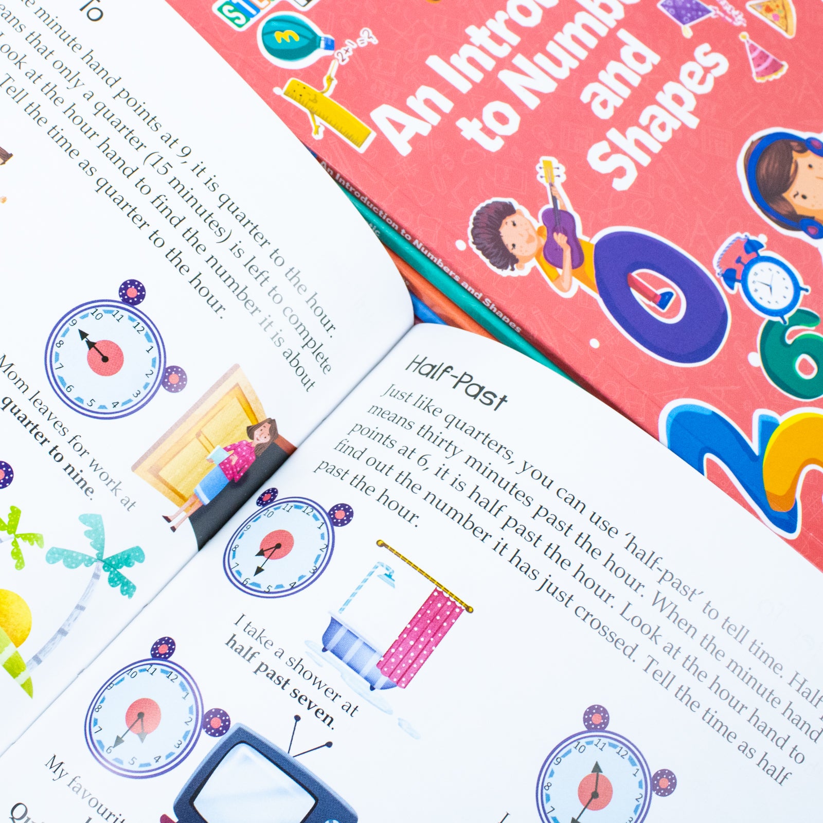 My First Maths Library inside pages showing STEAM activities for kids aged 4-8