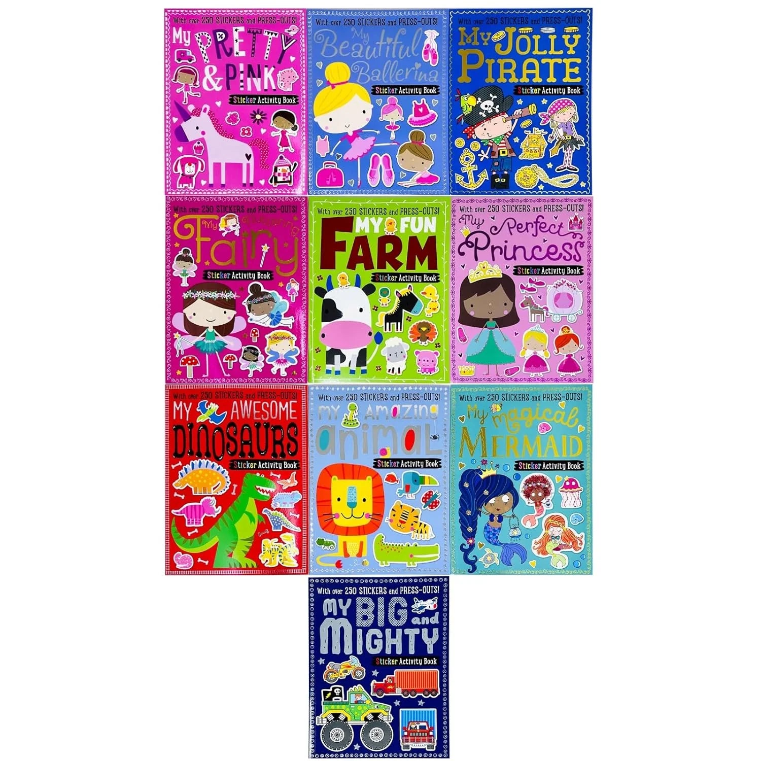 Inside pages of My Fluttering Fairy Sticker Activity 10 Books Collection Set - Ages 3-6 Paperback with stickers and puzzles
