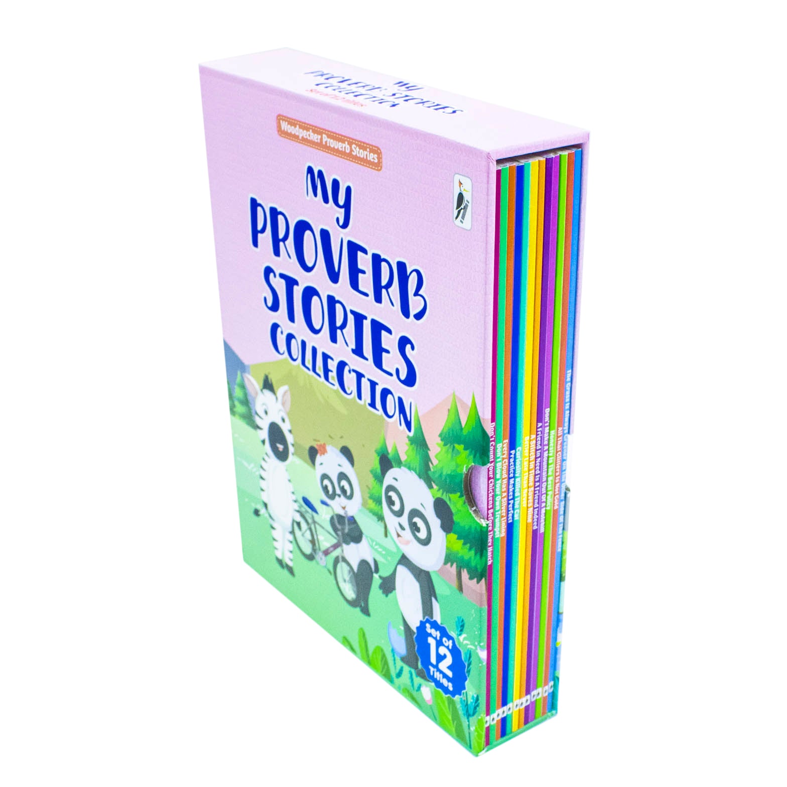 My Proverb Stories Collection boxed set cover artwork - 12 illustrated proverb storybooks for children
