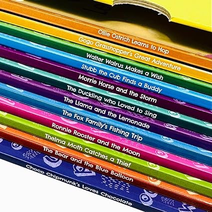 My Second Phonic Sounds 12 book paperback set showing individual animal character phonics stories for early readers