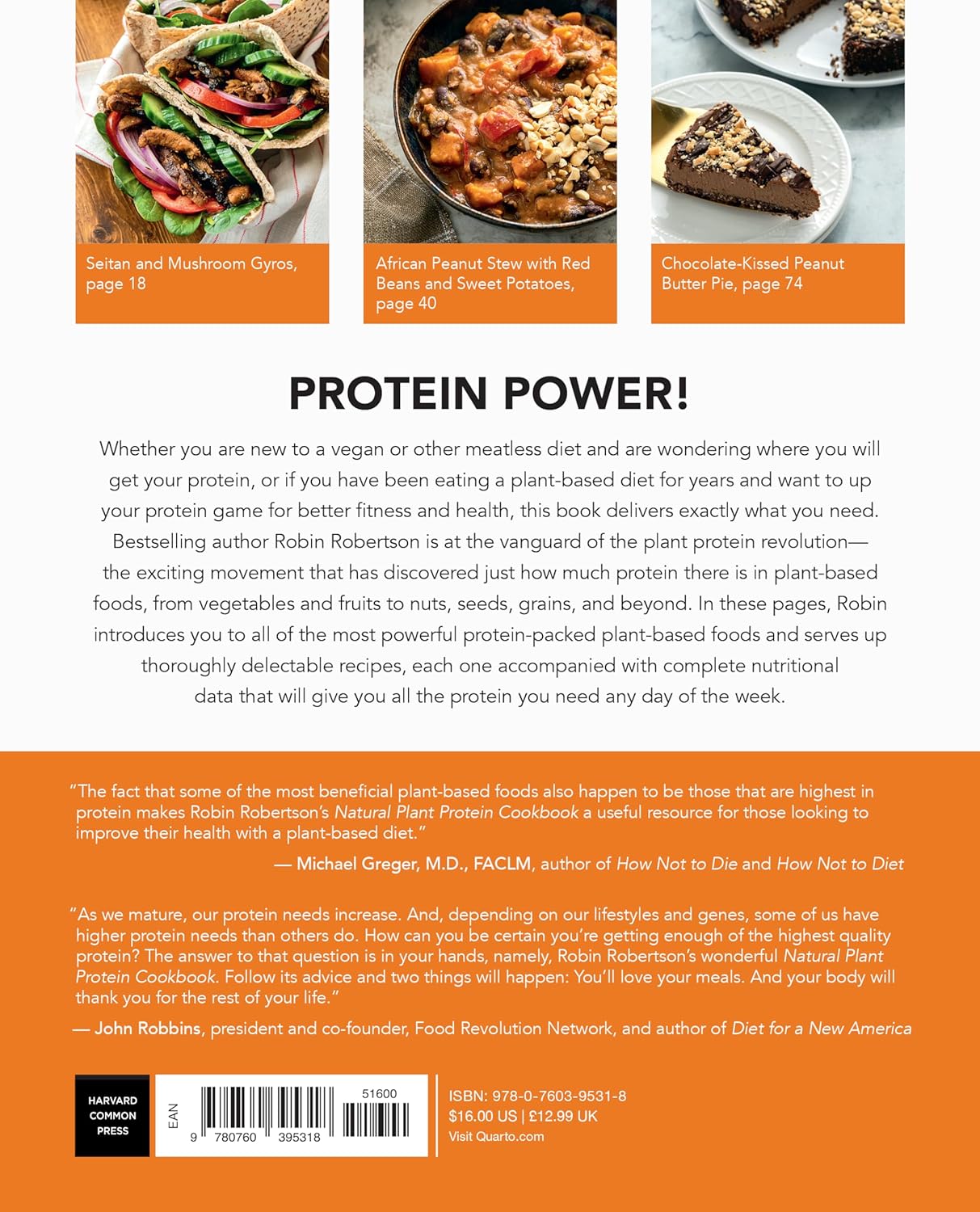 Natural Plant Protein Cookbook by Robin Robertson - protein-packed plant-based recipes paperback detail