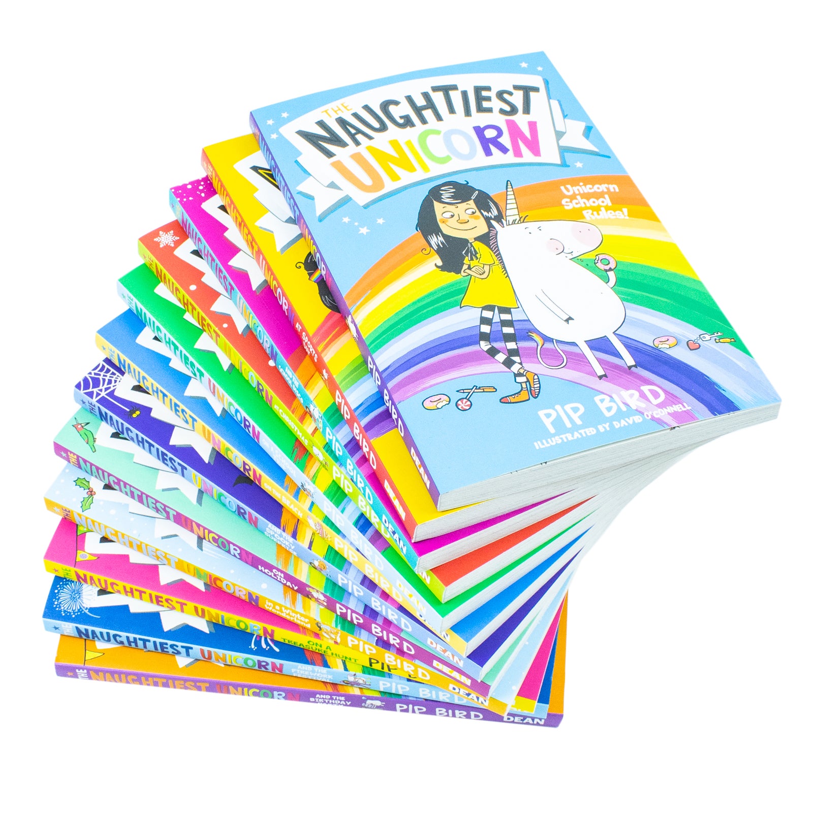 The Naughtiest Unicorn 12 Book Paperback Set by Pip Bird - full titles list including Christmas and Winter Wonderland