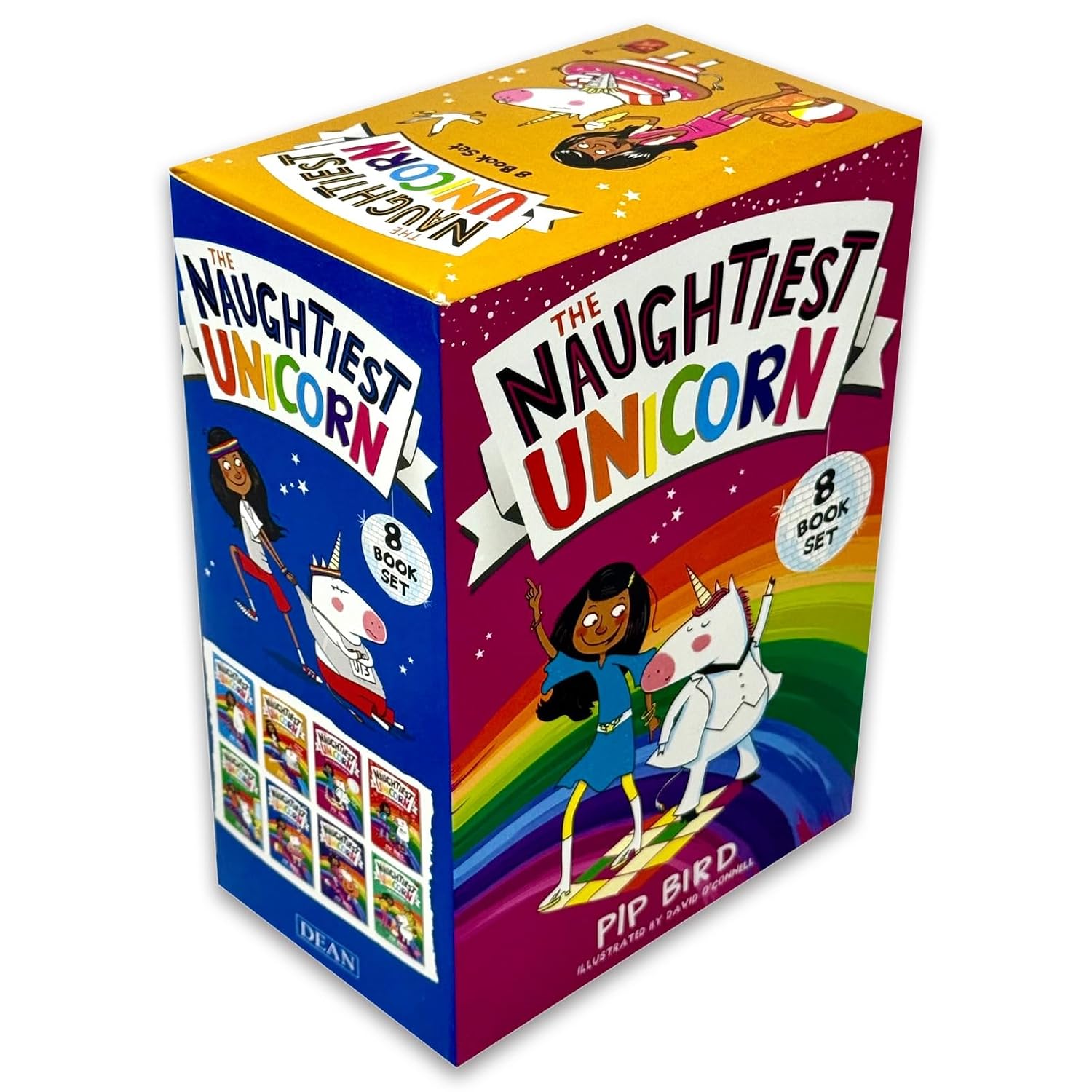 The Naughtiest Unicorn at Christmas paperback book cover by Pip Bird
