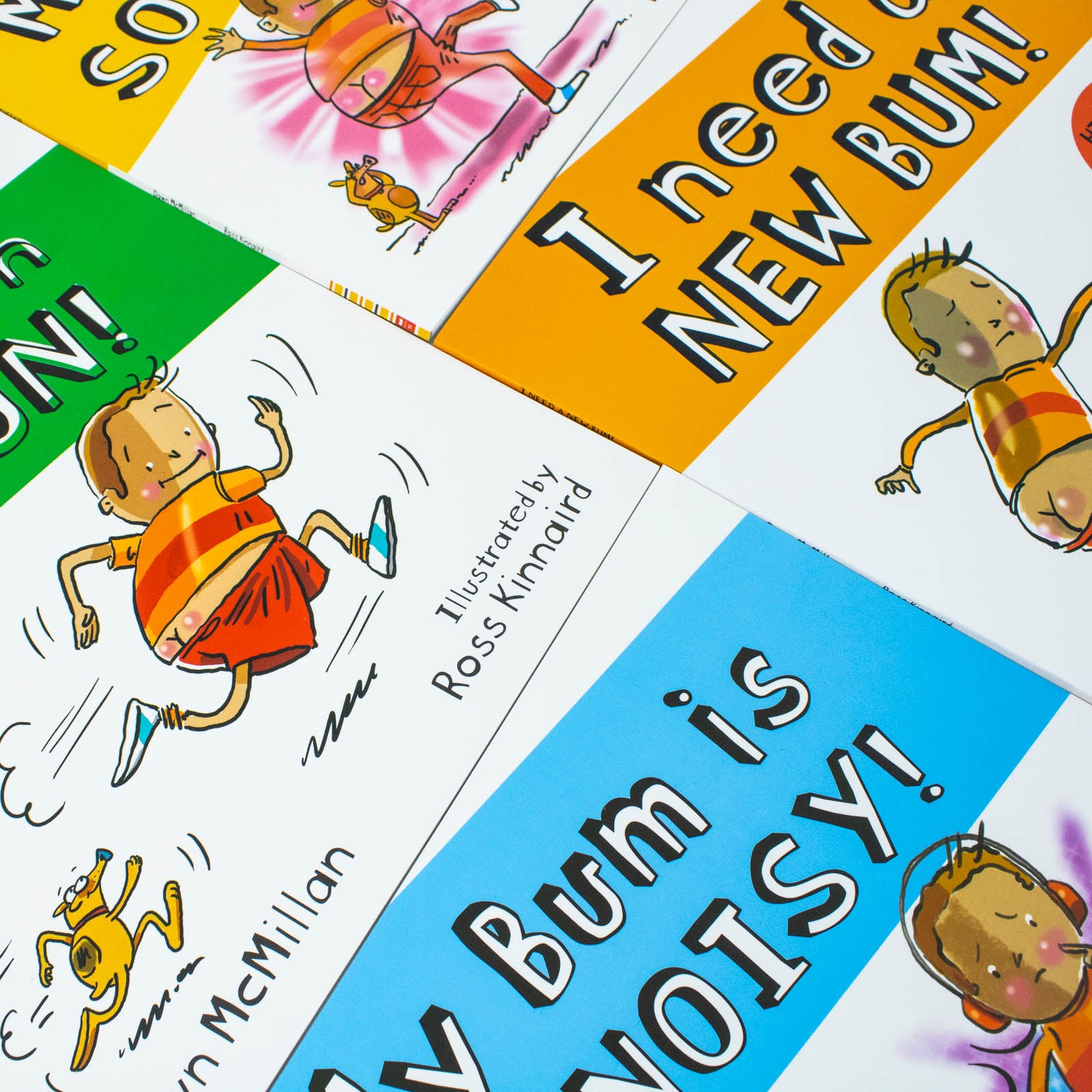 New Bum Series 5 Books Collection Set by Dawn McMillan - close-up of paperback covers and illustrations