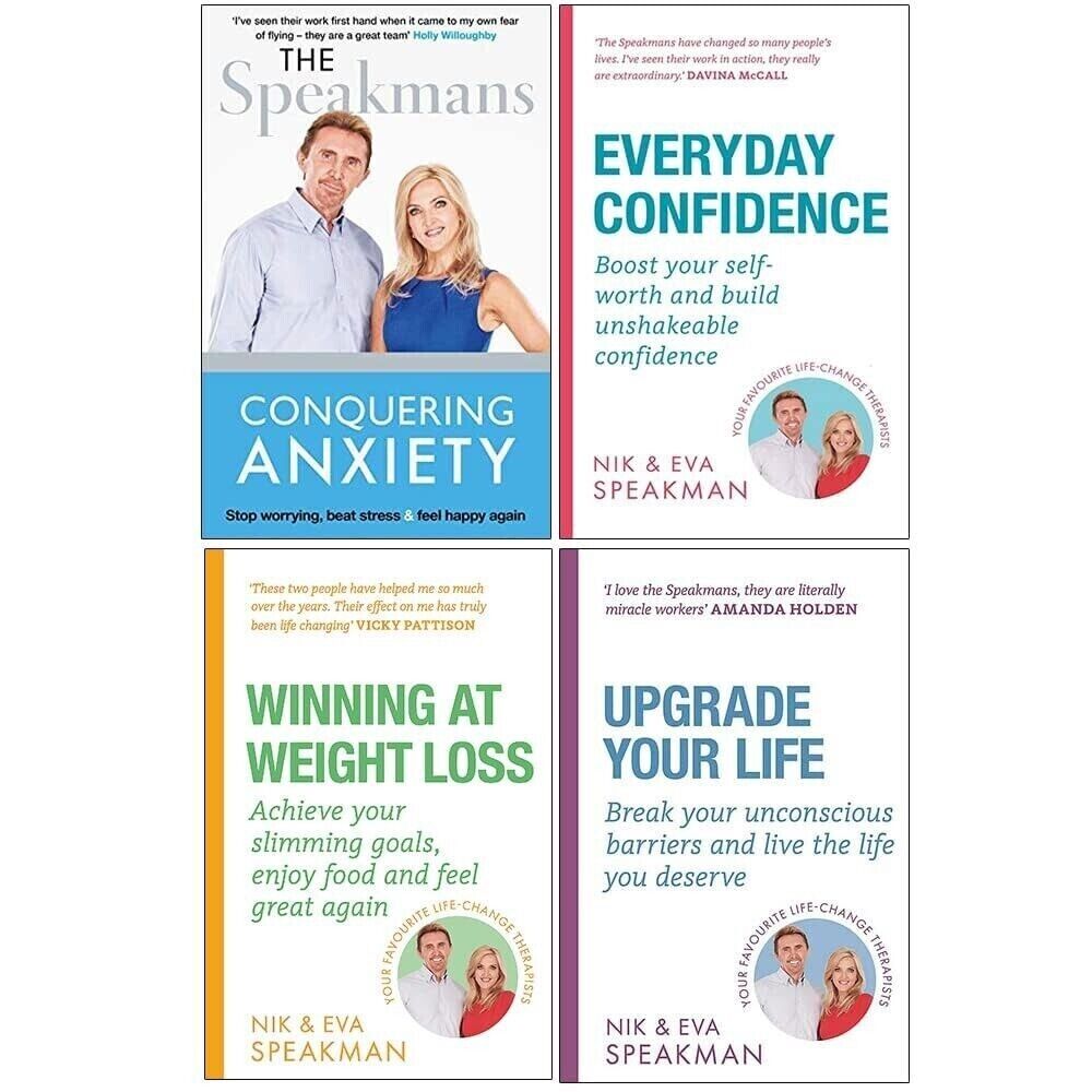 Conquering Anxiety by Nik & Eva Speakman - Paperback book cover from the 4 book collection set